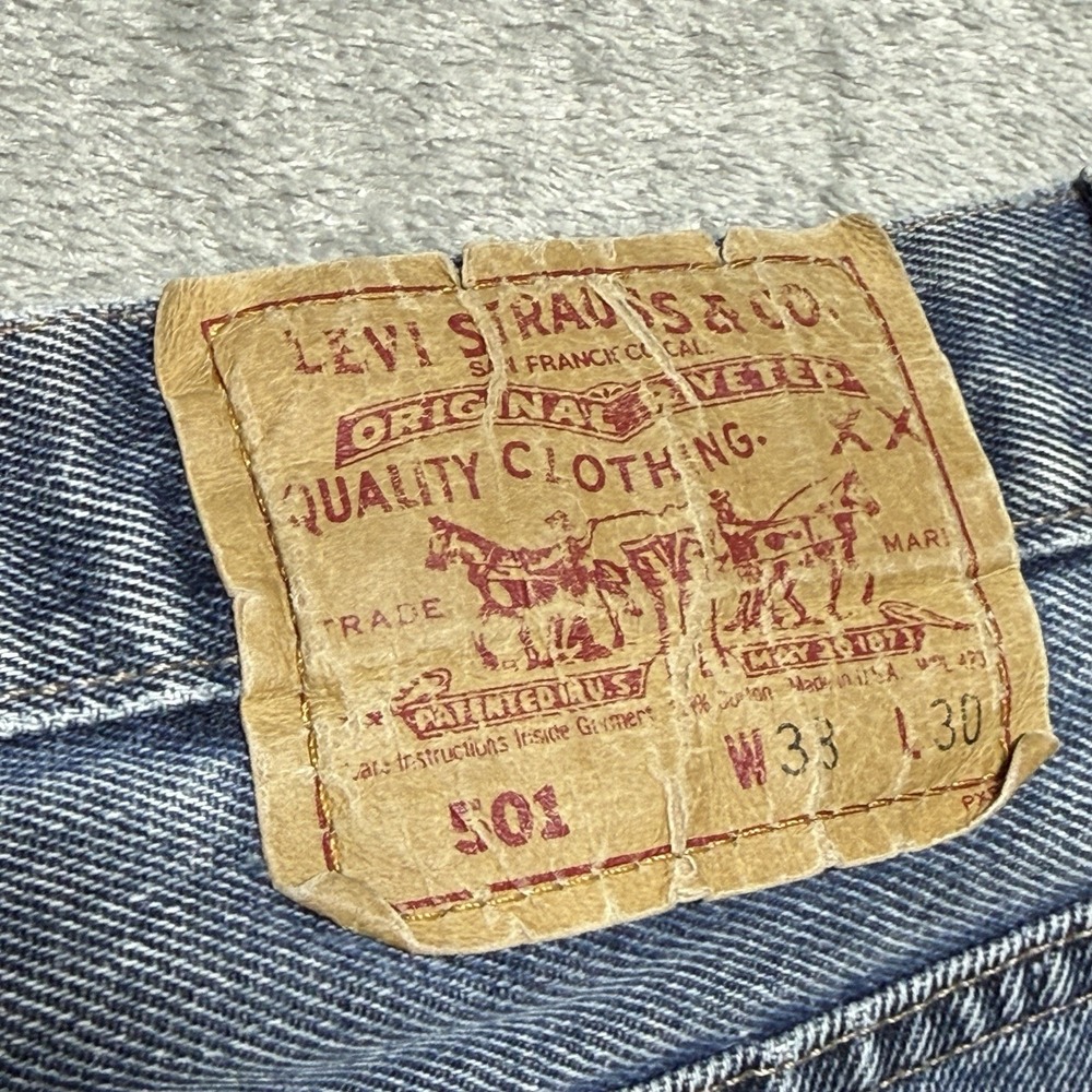 VTG 90s Levi's 501 Jeans Mens 36x30 Made in USA Button Fly Distressed Baggy - Picture 4 of 16